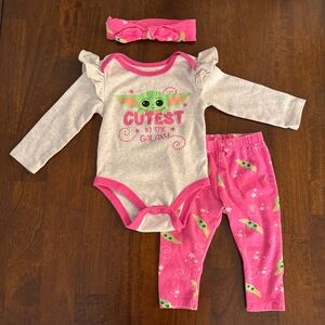 2/$15 Star Wars Pink and Gray Matching Outfit